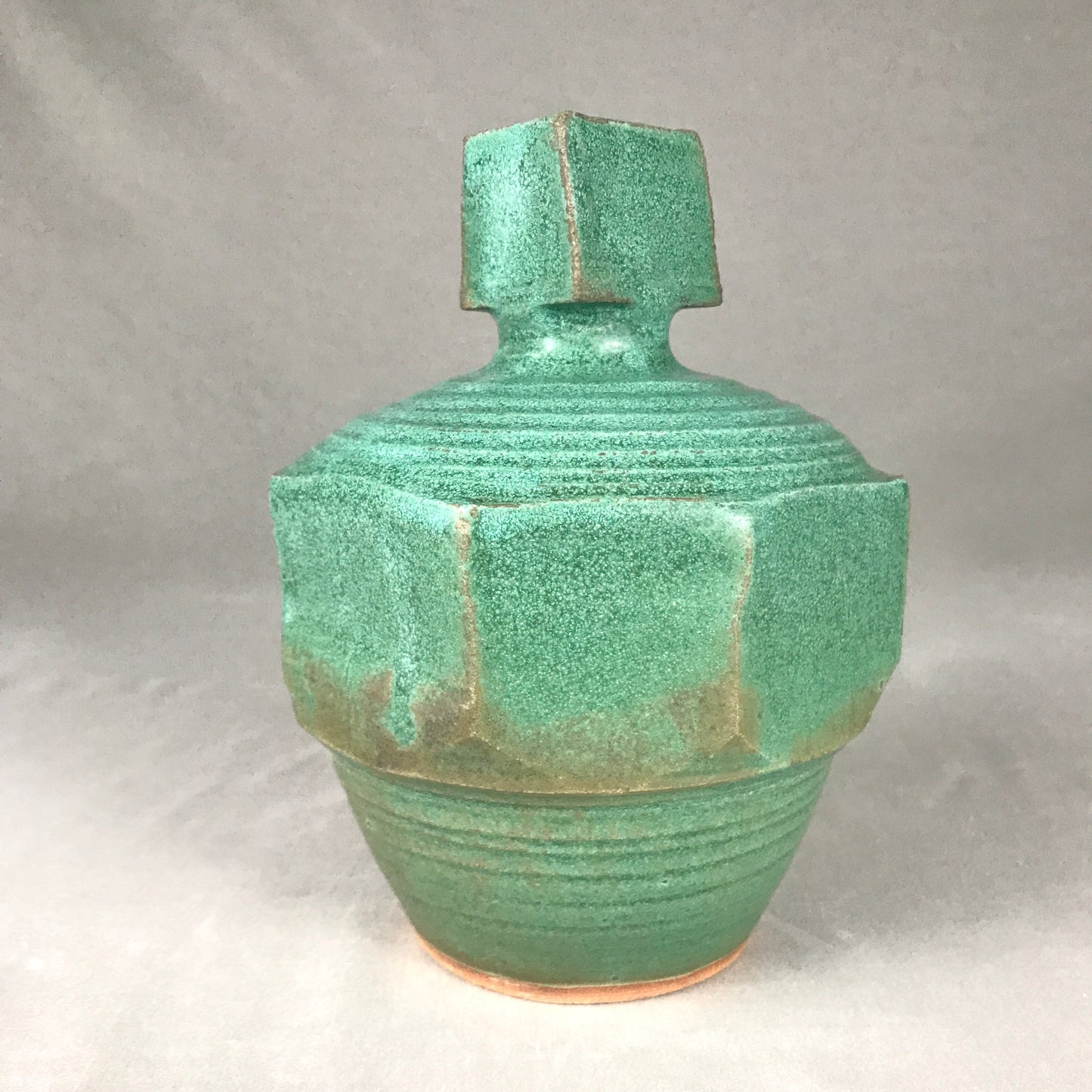 Chunky Malachite Green Vase
