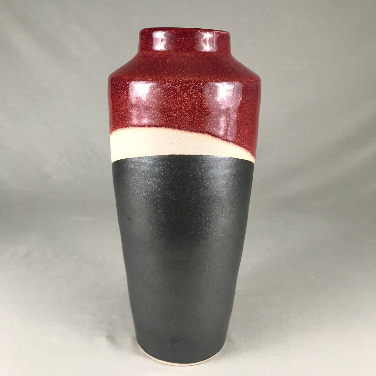 Tall Black & Red Vase I