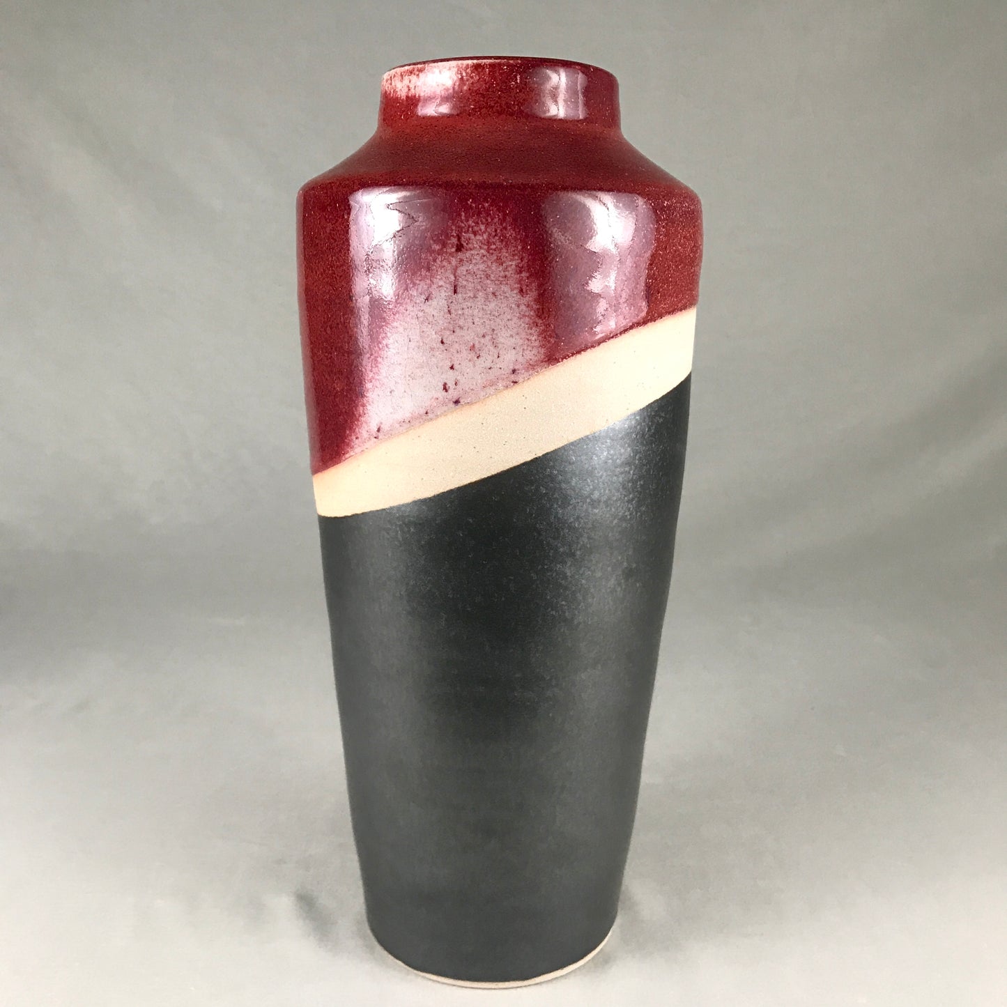 Tall Black & Red Vase I