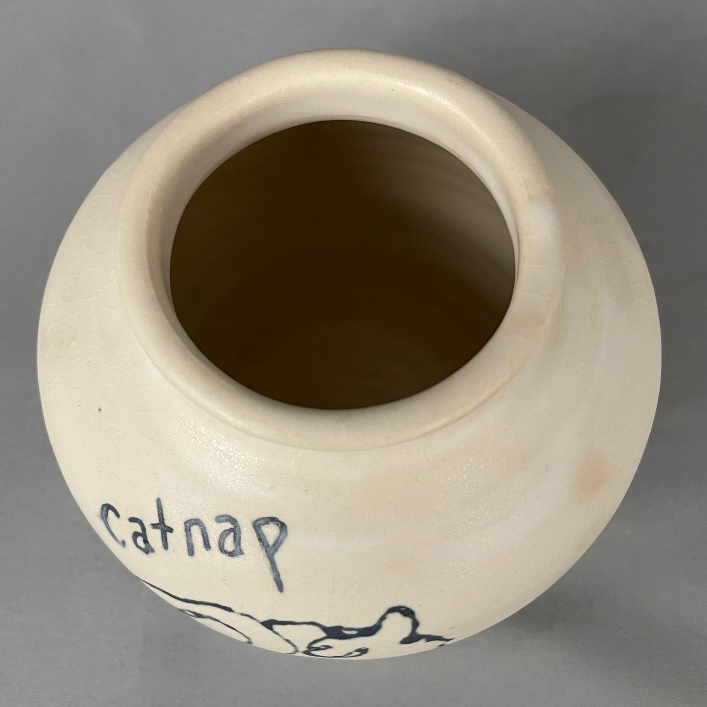 Blue catnap cat outline vase