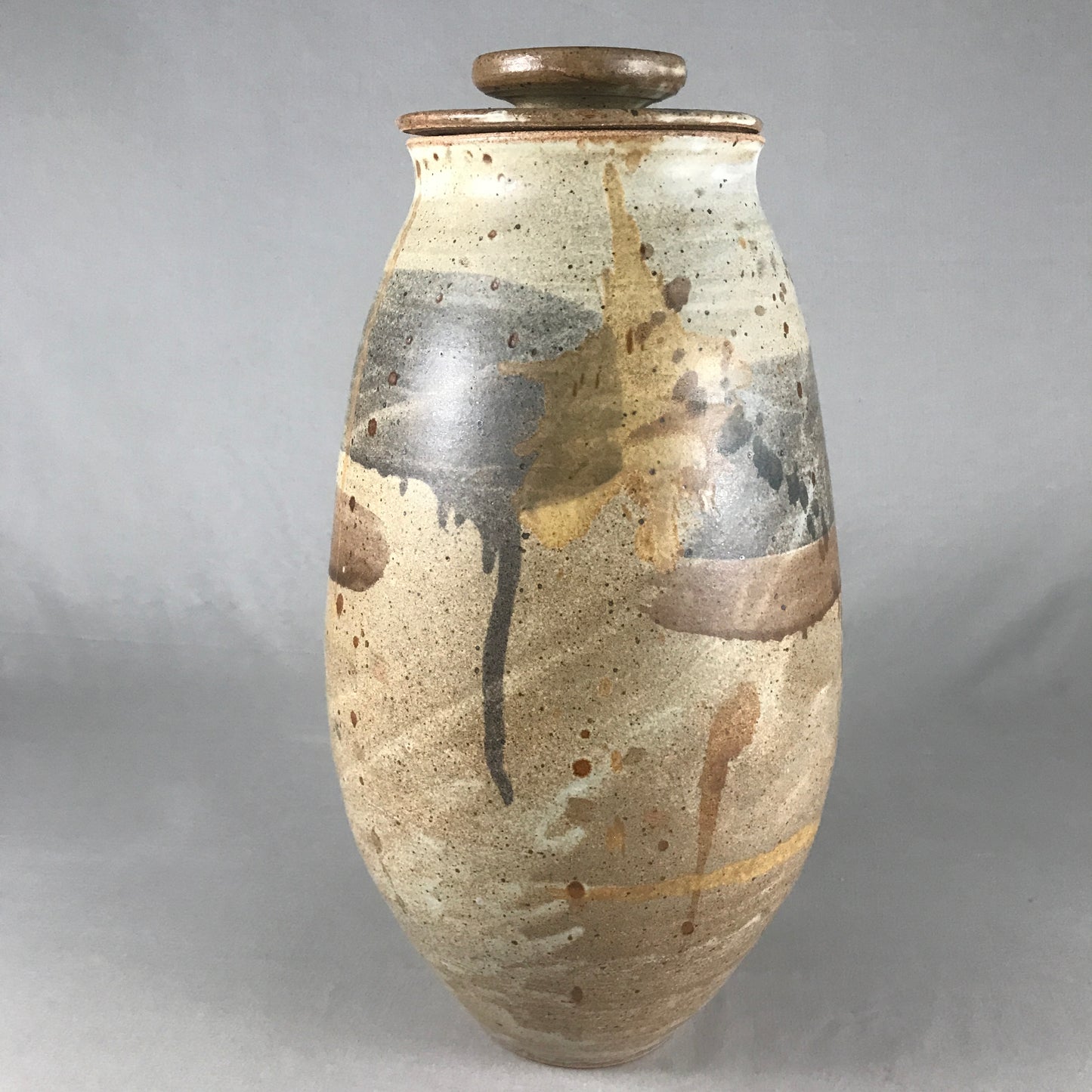 Stratified Tall Lidded Jar