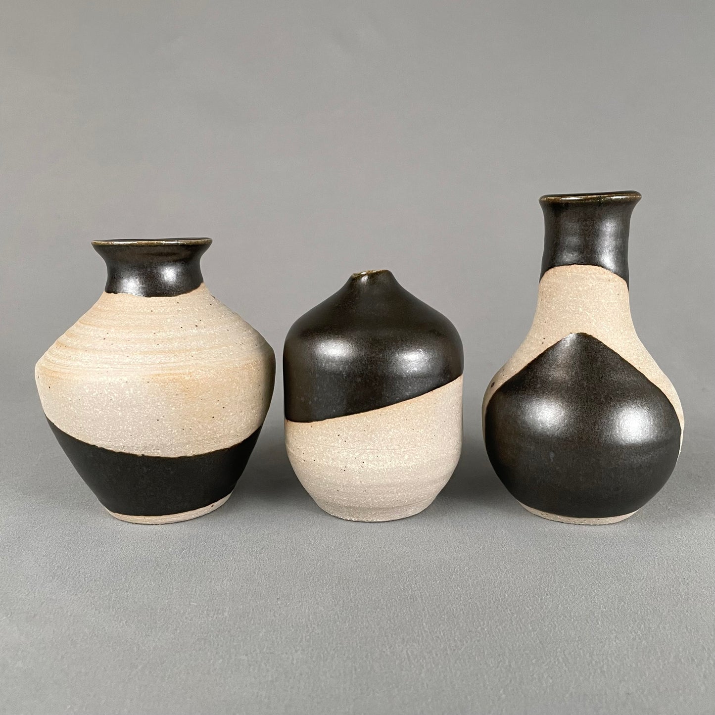 Trio B&W bud vases