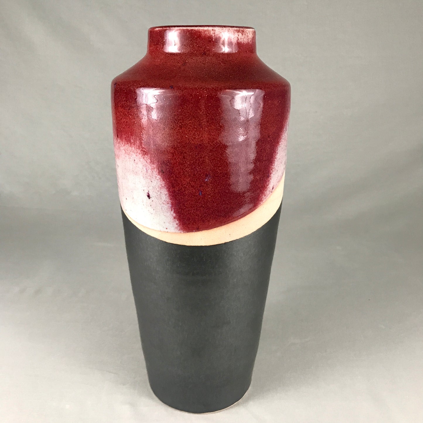 Tall Black & Red Vase I