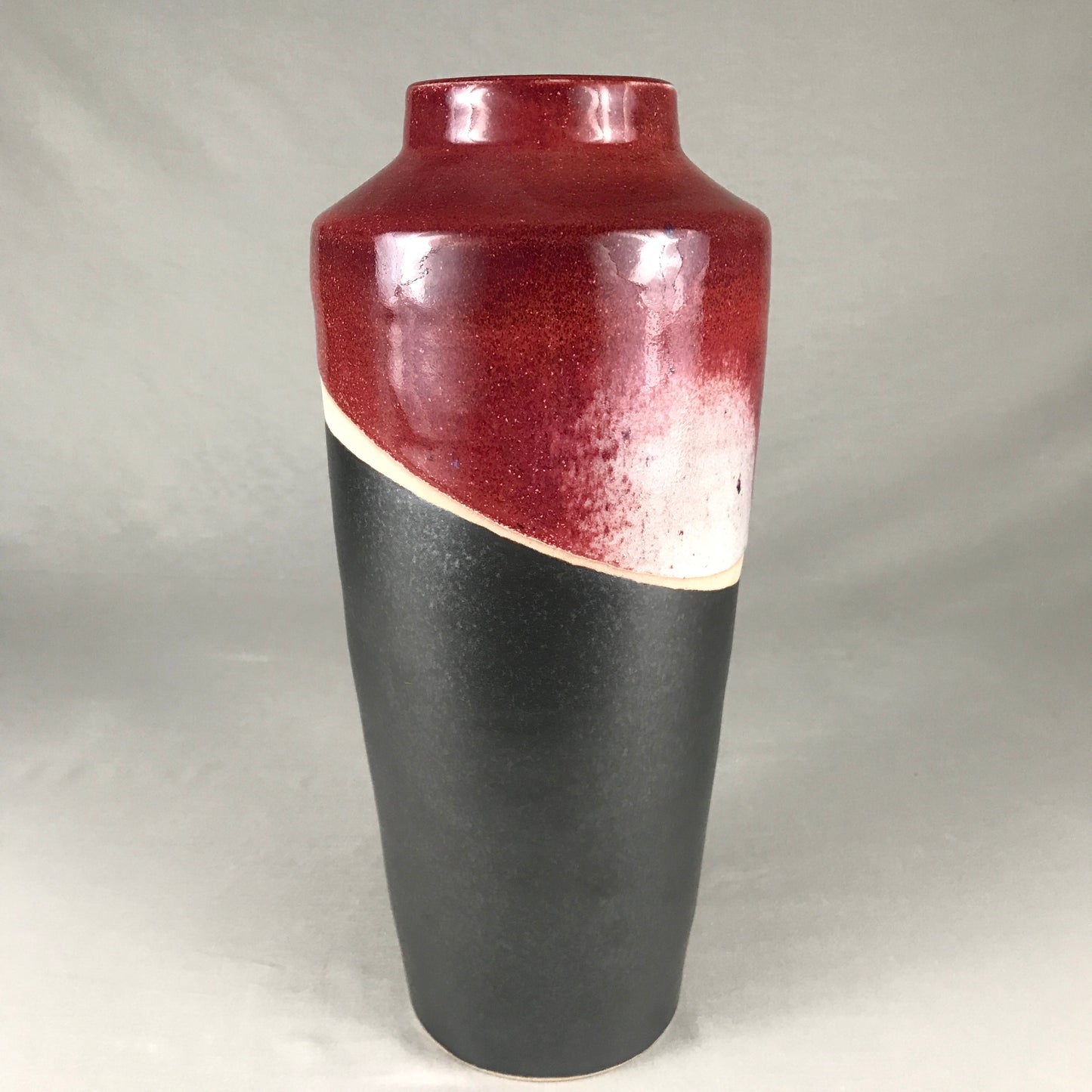 Tall Black & Red Vase I