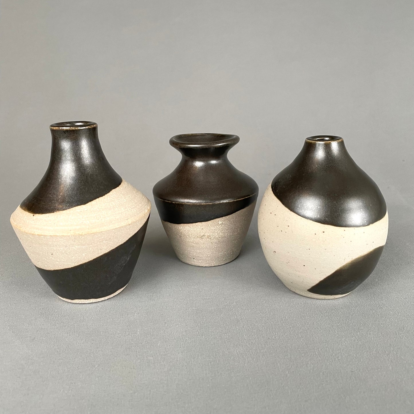 Trio B&W bud vases
